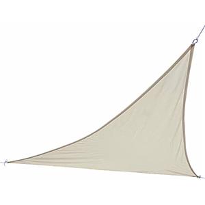 BAKAJI Vela Telo Parasole Tenda Triangolare Ombreggiante in Tessuto Resistente Protezione UV 90% per Ombra Giardino Terrazzo con Aggancio Connettori a D Colore Beige Corda Inclusa (3 x 3 Metri)