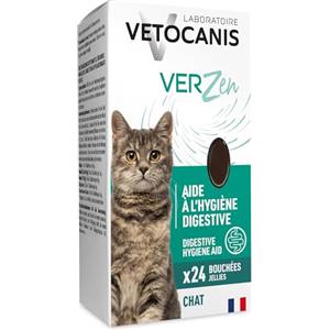 Vetocanis - Ô Naturel - Bocconcini anti vermi per gatto - Snack per gatti terra di Diatomee e zucca - Vermifugo per gatti, agisce come purga per espellere i parassiti intestinali - 24 bocconcini - 36g