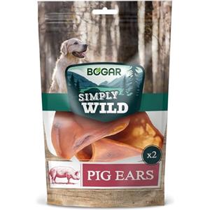 Bogar - Simply Wild - Snack per cani - Cibo per cani - Masticativi a forma di orecchie di maiale - Ideali anche come premietti per il tuo cane