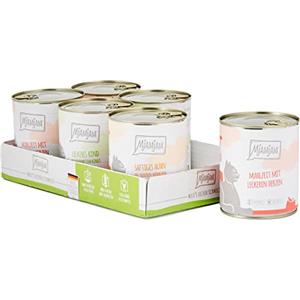 MjAMjAM - cibo umido premium per gatti - confezione mista I - pollo, manzo, cuori, confezione da 6 (6 x 800 g), senza cereali con carne extra