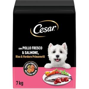 Cesar 7Kg Cibo secco per cani adulti con Pollo Fresco, Salmone e Verdure