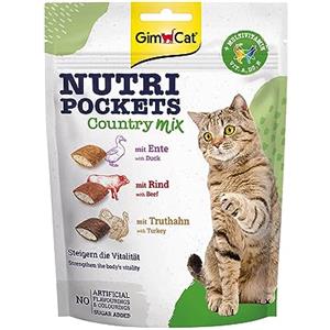GimCat Nutri Pockets Country Mix - Snack croccante per gatti con ripieno cremoso e ingredienti funzionali - 1 sacchetto (1 x 150 g)