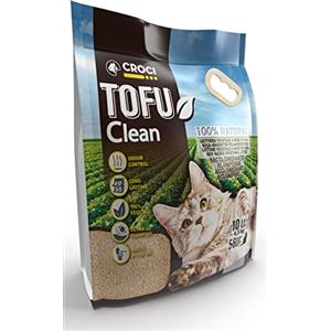 Croci Lettiera Tofu Clean 10L - Lettiera Gatti agglomerante, Biodegradabile si getta nel WC, 100% vegetale, Sabbia Antiodore di lunga durata