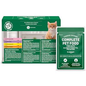by Amazon Alimento completo per cuccioli di gatto, Selezione mista in gelatina, 1.2kg (12 sacchetti da 100g)