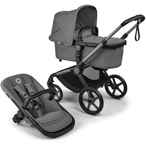 Bugaboo Fox 5 Renew, Passeggino Multi-Terreno 2 in 1 per Bambini, Chiusura Facile, Navicella Spaziosa, Seduta da Bambino Estensibile, Telaio Grafite e Cappottina Moon Grey