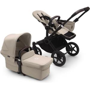 Bugaboo Donkey 5 Mono, Convertibile in un Passeggino Doppio Affiancato, Design Migliorato, Seduta Reversibile, Guida a una Mano e Archiviazione Espandibile, Desert Taupe