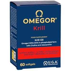 Omegor Olio di Krill Omega 3 Puro - OMEGOR Krill 60 Capsule Ricco di Omega-3 EPA e DHA - Senza Retrogusto e Facile da Digerire