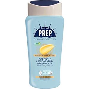 Prep, Crema Solare Doposole, per Viso e Corpo Idratante e Lenitiva, Prolunga Abbronzatura, con Aloe Vera, Burro di Karité e Vitamina E, 400 ml