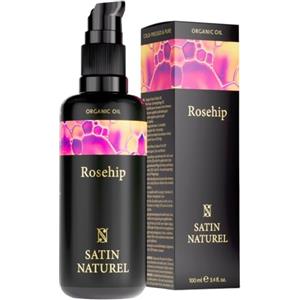 Satin Naturel Olio di Rosa Mosqueta 100ml - 100% Puro e Spremuto a Freddo - Olio Corpo, Viso e Capelli - Idratante con Vitamina C, Retinolo, Vitamina E e Omega 3 - Smagliature Gravidanza