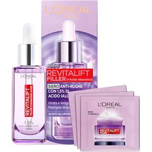 L'Oreal Paris L'Oréal Paris Revitalift Filler Siero Antirughe Rivolumizzante Idratante con Acido Ialuronico 30ml + Revitalift Filler Crema Giorno Anti-Età con Effetto Rivolumizzante Bundle Routine - Set da 4