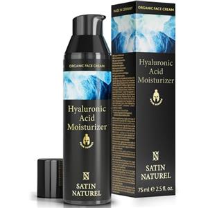 Satin Naturel Crema Viso Uomo 75ml - Crema Antirughe & Idratante per Pelli Sensibili con Aloe Vera, Acido Ialuronico e Olio di Argan Bio - Moisturizer Skincare Uomo