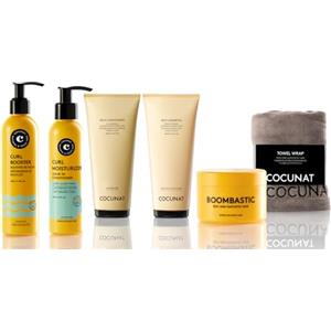 COCUNAT - Piano di Nutrimento e Volume per Capelli Ricci - Nutre, Rinforza, Idrata e Definisce i Ricci - Metodo Curly - Elimina l'increspamento - Include Turbante Anti Increspamento