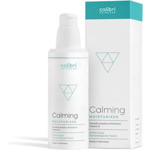 colibri skincare CALMING MOISTURIZER (80ml) - crema viso acido ialuronico donna/uomo, calmante, idratante, antirughe - crema viso giorno - tutti i tipi di pelle - made in Germany