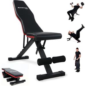 Mobiclinic® fitness, Panca per pesi, Pieghevole, Supporta 200 kg, Sedile e schienale regolabili, Flexfit, Multifunzione, Allenamento completo del corpo, Palestra domestica