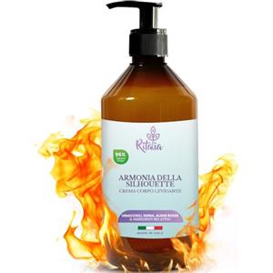 Ritalia® Crema anticellulite forte per cosce glutei e fianchi Grande 500ml ingredienti BIO azione drenante gambe sgonfiante e pancia piatta. Crema rassodante corpo forte cellulite radicata e ostinata