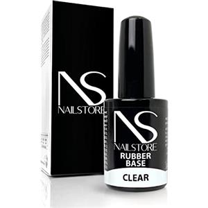 Nail Store - Base Rubber Clear Trasparente per Unghie Sottili deboli, Rinforzante per unghie naturali, Base Gel Adesione per Smalto Semipermanente Forte Adesione Autolivellante