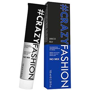 Capello point Crazy Fashion, Colorazione Semipermanente in Crema, Senza Ammoniaca, Resorcina e PPD, Durata da 6 a 8 Shampoo, Tinta per Capelli Temporanea, Colore Disco Blu, 100 ml