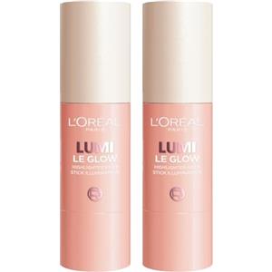 L'Oreal Paris L'Oréal Paris Lumi Le Glow Stick Illuminante Cream Chic Glowy Multi-Uso per Viso e Corpo Pelle Luminosa e Radiosa Finish Satinato Modulabile Formula in Gel-Crema - 2 Illuminanti