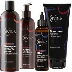 DIVINA BLK Kit Idratante e Illuminante per capelli ricci, super ricci e afro Natural&Amazing di DIVINA BLK, 4 prodotti inclusi, trattamento completo