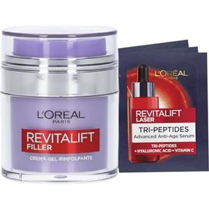 L'Oreal Paris L'Oréal Paris Revitalift Filler Crema-Gel Rimpolpante con Acido Ialuronico 50ml + Revitalift Laser Siero Tri-Peptidi Anti-Età con Acido Ialuronico e Vitamina C Bundle Routine - Set da 4