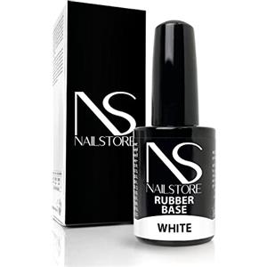 Nail Store - Base Rubber Milky White per Unghie Sottili deboli, Rinforzante per unghie naturali, Base Gel Adesione per Smalto Semipermanente Forte Adesione Autolivellante