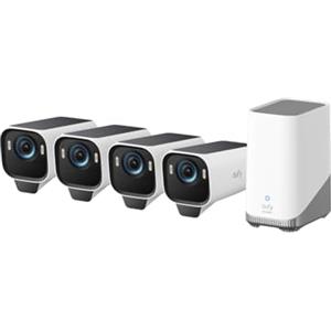 eufy Security S3 Pro(eufyCam 3 Pro), 4K telecamera wifi esterno senza fili pannello solare Visione Notturna a Colori, Riconoscimento Facciale AI, Archiviazione Locale Espandibile,Nessun Canone Mensile
