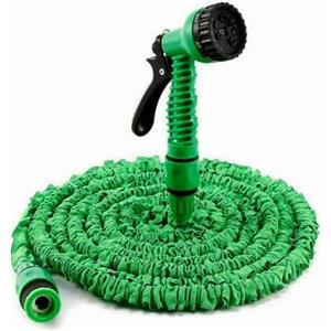 Bakaji Tubo da Giardino Estensibile Pompa Acqua Terrazzo Salvaspazio Pistola 7 Funzioni Getto Spruzzo Rivestimento in Tessuto Elastico Ultra Resistente per Irrigazione e Giardinaggio (20 metri)