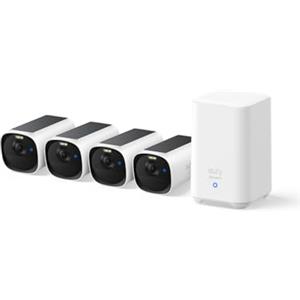 eufy Security eufyCam E40 4-Cam Kit (HomeBase 2), Telecamera di Sicurezza Wireless Solare da Esterno, Risoluzione 2K con Pannello Solare Integrato, Visione Notturna MaxColor,4+1