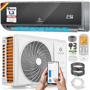 Kesser® Climatizzatore Split - condizionatore d'Aria con Funzione WiFi/App - Raffreddamento A++/ Riscaldamento A+, refrigerante R32, Telecomando e Funzione Timer, Split 12000 BTU/h / 3400 Watt