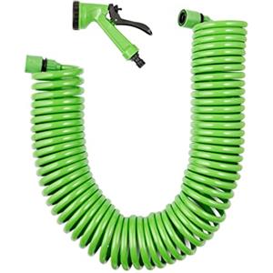 Baroni Home Tubo flessibile da giardino 15 metri 5 in 1, Tubo da innaffiatura, irrigazione, lavaggio e pulizia facile da riporre. Pistola 5 getti ergonomica in gomma antiscivolo