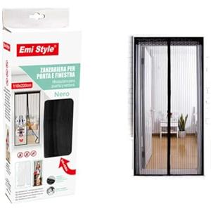 A2ZWORLD Tenda Zanzariera Magnetica Per Porta, 110X220cm, Colore nero, Zanzariera Anti Insetti Con Adesivo, Facile da Installare