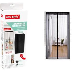 A2ZWORLD Tenda Zanzariera Magnetica Per Porta, 130X220cm, Colore nero, Zanzariera Anti Insetti Con Adesivo, Facile da Installare