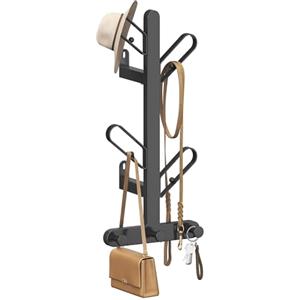 SONGMICS HOME Appendiabiti da Parete, Attaccapanni da Muro a Forma di Ramo, con 7 Ganci, Blocchi Sferici, per Vestiti, Cappelli, Borse, Nero Inchiostro RCR035B01