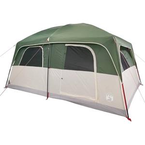 vidaXL Tenda Familiare Cabina per 8 Persone Verde Impermeabile, Tenda, Tenda da Giardino, rifugio Esterno, Tenda da Campeggio, rifugio da Campeggio