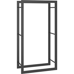 vidaXL Portalegna Nero Opaco 50x28x94 cm Acciaio