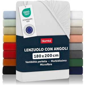 Blumtal Lenzuolo con Angoli Matrimoniale in Microfibra - 1 Pezzo, Lenzuolo Sotto con Angoli Matrimoniale 180 x 200cm, Avorio