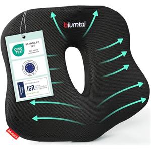 Blumtal Cuscino Sedia Ufficio - Cuscino Sedile Auto - Cuscino Ergonomico Sedia - Cuscino Emorroidi per Sedia - Cuscino Ergonomico Sedia Ufficio - Ciambella per Sedersi - Cuscino per Sedia da Ufficio