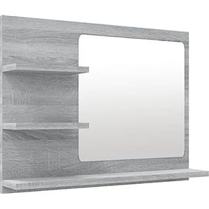 vidaXL Specchio da Bagno Grigio Sonoma 60x10,5x45 cm Legno Multistrato