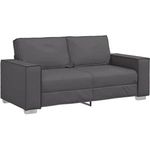 vidaXL Divano Loveseat Grigio Moderno per Soggiorno | Comodo Divano a Due Posti Stile Contemporaneo Resistente alle Macchie in Pelle Sintetica Perfetto per Ufficio o Spazi Compatti