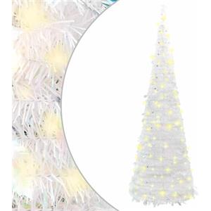 vidaXL Albero di Natale Artificiale Pop-up con 150 LED Bianco 180 cm, Albero di Natale Pop-up, Albero Natalizio con Luce LED, Albero di Natale