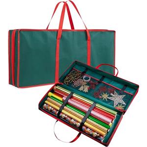 DECO EXPRESS Borsa per Albero di Natale - Sacco per Albero di Natale Resistente con Cerniera e Manici Porta Palline di Natale e Decorazioni Natalizie (Verde 82cm)