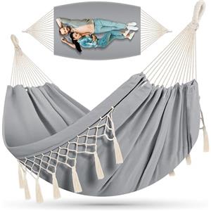 KESSER® Amaca capacità di carico 300 kg 320x150 cm capacità di carico max 300 kg, 1-2 persone, traspirante, resistente alle intemperie, ideale per campeggio giardino, amaca in tessuto (Grau)