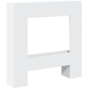 vidaXL Cornice per Camino Bianca 81x18x82 cm in Truciolato, cornice per caminetto, struttura per camino, decorazione camino, telaio per camino