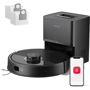 roborock Q7 L5+ Set Robot Aspirapolvere con Stazione Svuotamento Automatico, 8.000 Pa, Quantità d'acqua Regolabile per il Lavaggio, Doppio Anti-groviglio, Auto Boost sui Tappeti, Nero