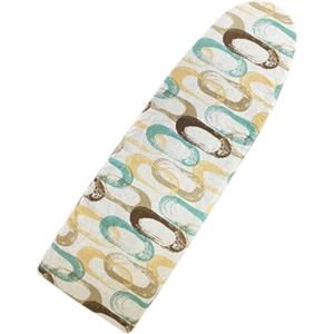 VIRSUS Copriasse da Stiro Universale 723, Misura 140x60 cm, Telo 100% Cotone con Elastico per aderenza Perfetta all'Asse, Resistente Fino a 200°, Made in Italy (Fantasia Beige e Marrone)