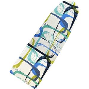 VIRSUS Copriasse da Stiro Universale 723, Misura 140x60 cm, Telo 100% Cotone con Elastico per aderenza Perfetta all'Asse, Resistente Fino a 200°, Made in Italy (Fantasia Blu e Verde)