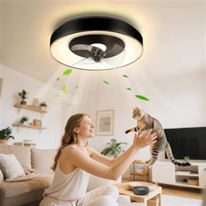 Aigostar- Ventilatore da Soffitto Smart con Luce, Compatibile con Alexa, LED 40W, 4400LM, 2700K-6500K Dimmerabile, Plafoniera Ventilatore Soffitto con Telecomando e Gateway, 6 Velocità, φ50CM