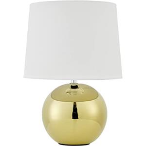 Baroni Home Lampada da Tavolo Lampada da comodino Abat Jour da Comodino in Ceramica Colorata, Sferica Oro, 23X23X32 cm