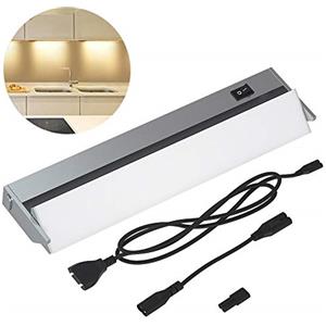 BAKAJI Lampada Luce Sottopensile Cucina Lunghezza 35 cm Barra 30 LED 5W Bianco Naturale 4000K Alta Luminosità 370LM Faretto Slim Sotto pensile per Mobili in Alluminio con Paralume Orientabile