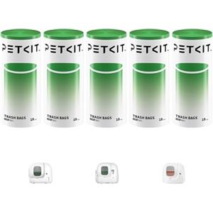 PETKIT Sacchetti per Escrementi per Gatti, per Pura MAX 2 e PUROBOT MAX PRO 2, 5 Rotoli*18 (90 Pezzi)